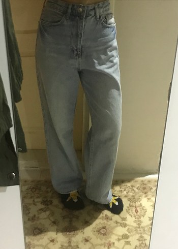 buz mavisi mom jeans pantolon