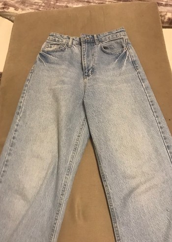 36 Beden mavi Renk buz mavisi mom jeans pantolon