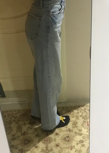 Diğer buz mavisi mom jeans pantolon