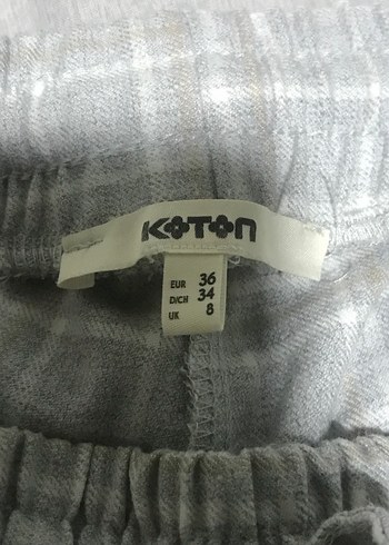 36 Beden gri Renk Gri Ekoseli Kadın Kumaş Pantolon