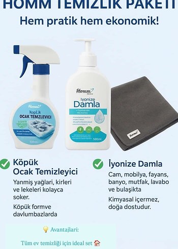 Homm Köpük Ocak Temizleyici ve İyonize Damla Seti