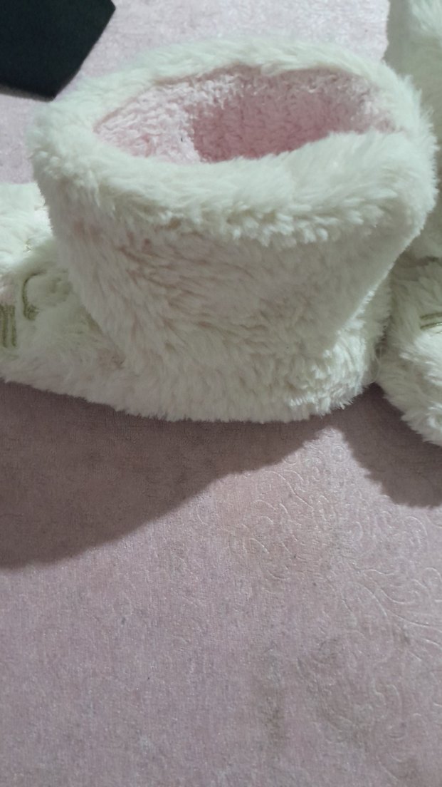 Beyaz Nakışlı Kız Çocuk Sıcak Ev Terliği - Görsel 2