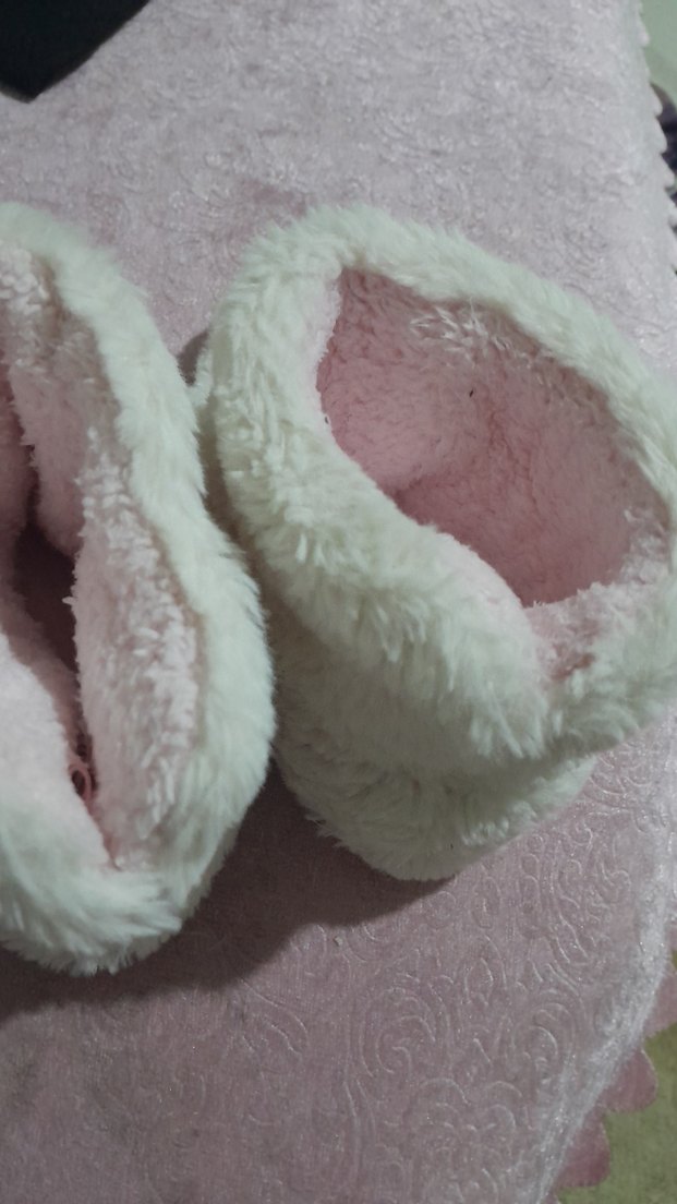 Beyaz Nakışlı Kız Çocuk Sıcak Ev Terliği - Görsel 3