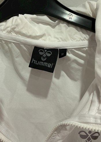 m Beden Beyaz Kapüşonlu Hummel Kadın Yağmurluk / Ceket