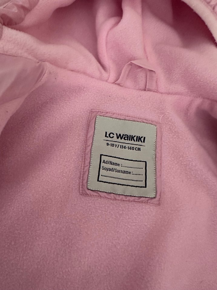 Kız çocuk için Kapüşonlu Pembe Mont - Görsel 3