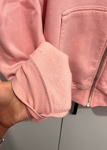 l Beden Addax Pembe Fermuarlı Kadın Sweatshirt