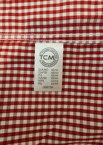 xl Beden kırmızı Renk Tchibo Erkek Gömlek
