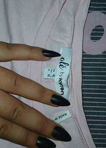 xl Beden pembe Renk Pembe Kısa Kollu Pamuklu Tişört