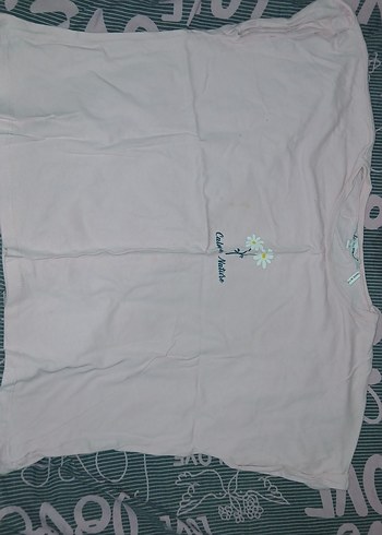 xl Beden Pembe Kısa Kollu Pamuklu Tişört