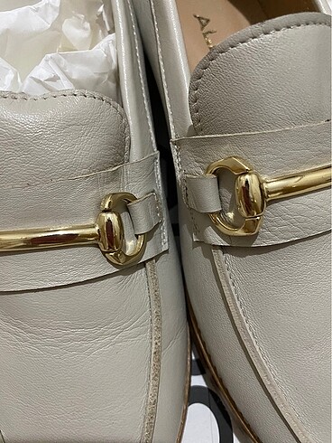 36 Beden camel Renk Deri beyaz loafer