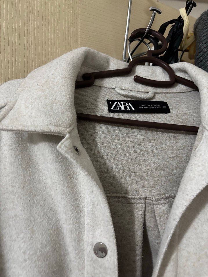 Kadın beyaz 
Midi Düğmeli Rahat Kaban - Görsel 2