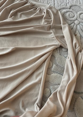 Bej Drapeli Keten Kadın Bluz - Görsel 4