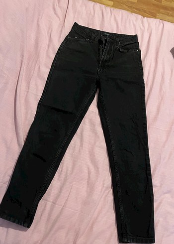 Trendyolmilla mom jean siyah Kadın Kot Pantolon