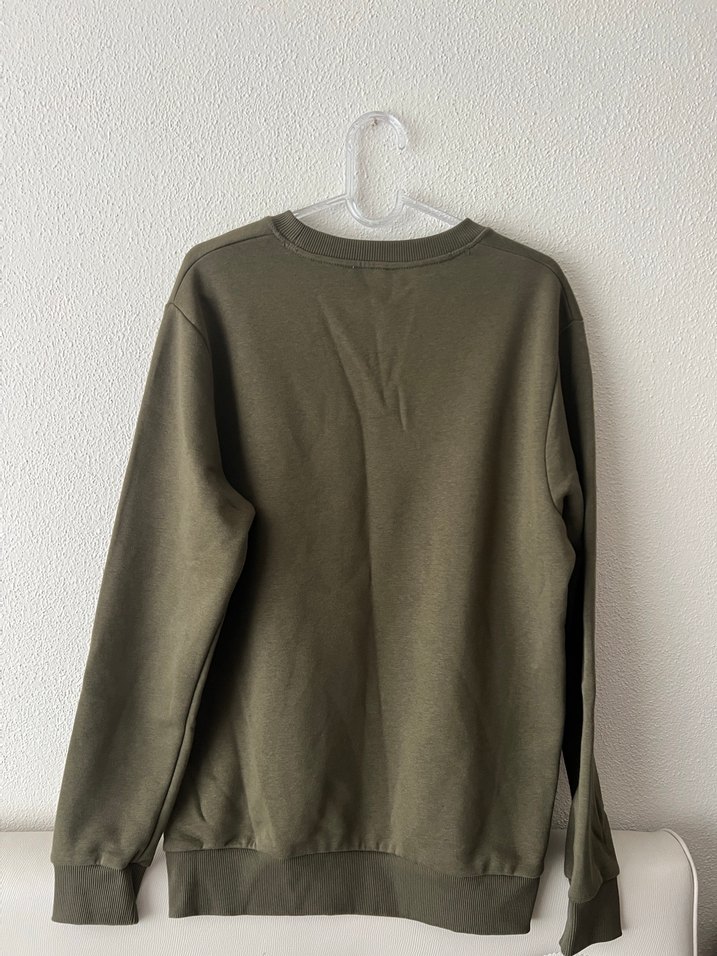 Erkek sweatshirt haki renkte - Görsel 2
