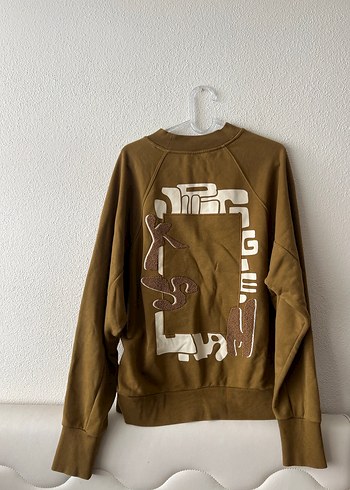 Erkek sewatshirt kahverengi boyun detaylı - Görsel 2