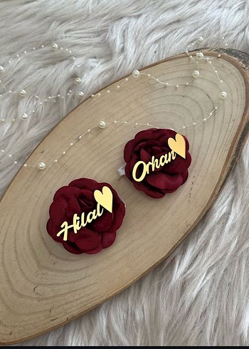 Bordo Çiçekli Fırfırlı Vintage Kına eldivenleri