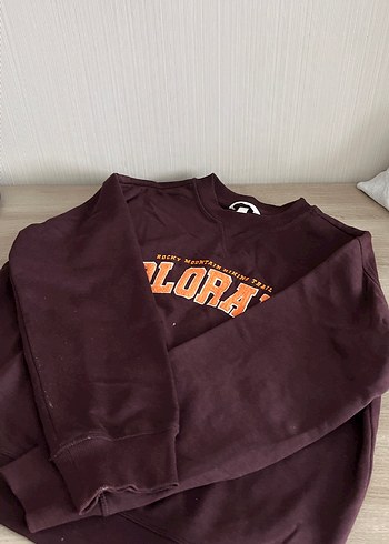 H&M Kadın Kahverengi Baskılı Sweatshirt