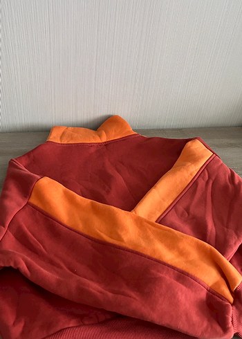 s Beden kırmızı Renk Fermuarlı Yarım Boğazlı Kırmızı Kadın Sweatshirt