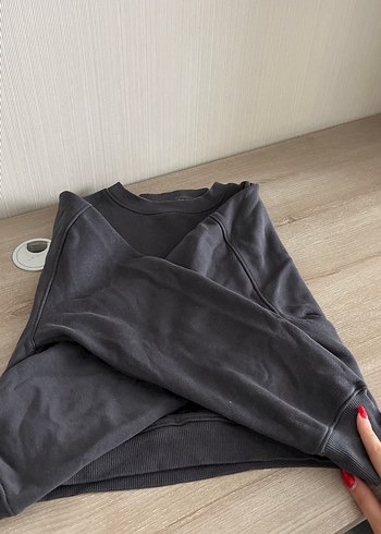 m Beden siyah Renk Siyah MAVİ Baskılı Kadın Sweatshirt