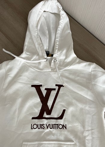 Louis Vuitton Beyaz Kapüşonlu Louis Vuitton Sweatshirt