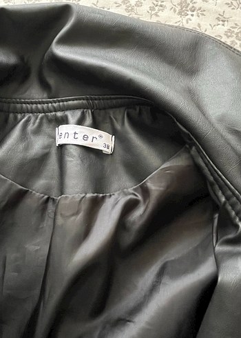 38 Beden siyah Renk Siyah Deri Kemerli Biker Ceket