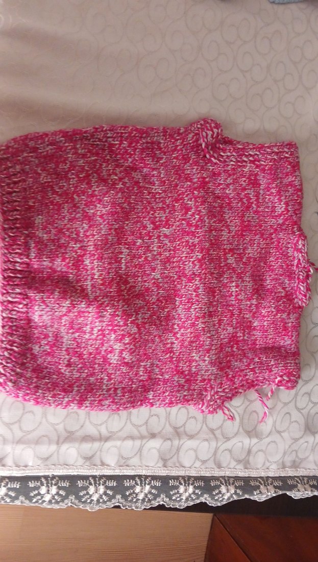 Kız Çocuk Kapüşonlu Örgü Panço - Görsel 4