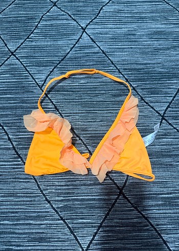 Volanlı Turuncu Straplez Bikini Altı - Görsel 3