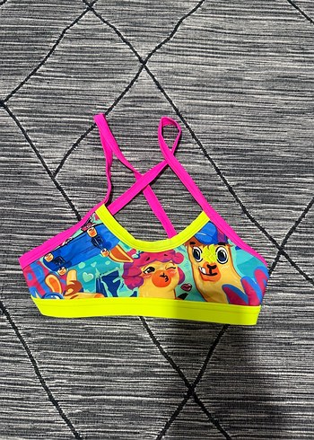 Renkli Pop Kültür Desenli Kız  Yüzücü Bikini - Görsel 4