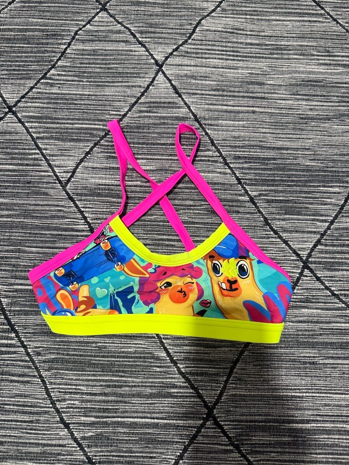 Renkli Pop Kültür Desenli Kız  Yüzücü Bikini - Görsel 4
