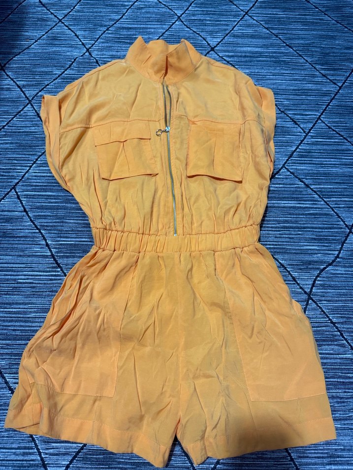 Sarı Fermuarlı Kadın Midi Tulum - Görsel 2