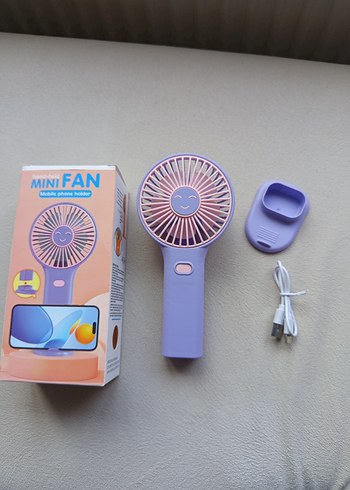 Mor Mini El Vantilatörü ve Telefon Tutucu - Görsel 2