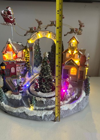 Beden çeşitli Renk Işıklı Geyikli Noel Köyü Laterna