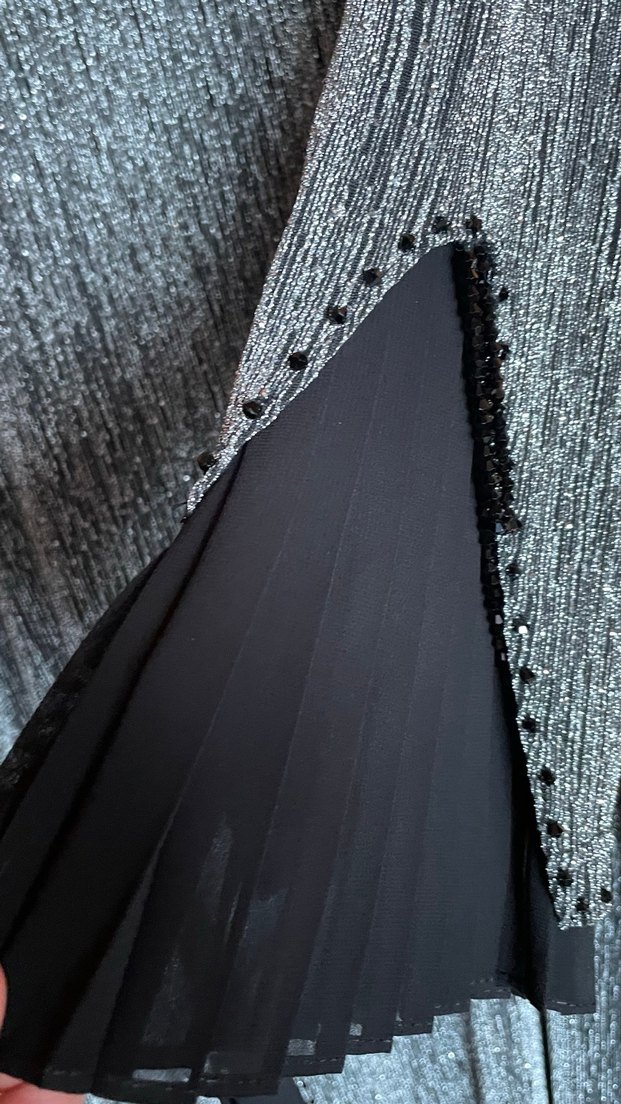 Gri Uzun Kollu Bohem Keten Triko Elbise - Görsel 3