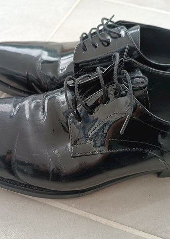 41 Beden Siyah Parlak Erkek Klasik Ofis Ayakkabısı