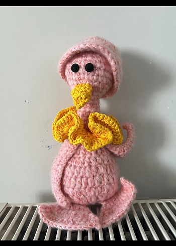 2K Pembe Amigurumi Pelikan Oyuncak