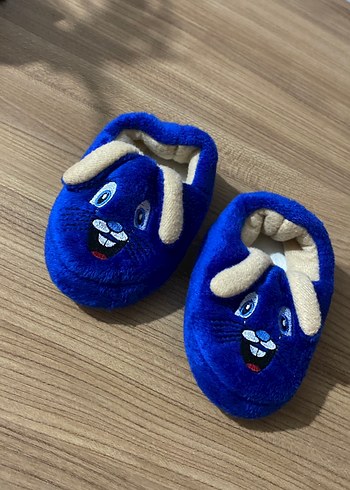 Diğer Kız Çocuk Mavi Nakışlı Sıcak Ev Terliği