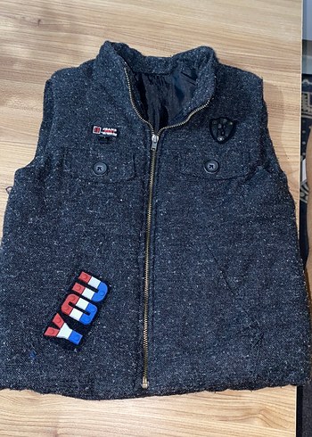 24-36 Ay Beden Erkek Çocuk Gri Denim Yelek