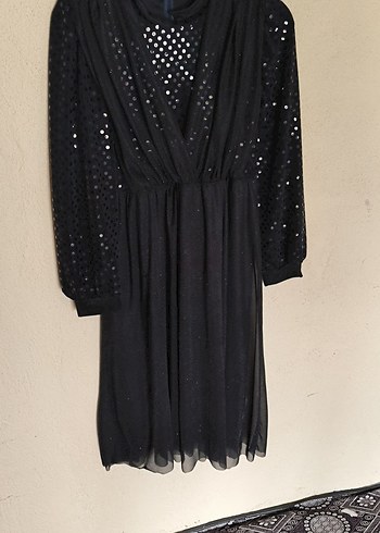 Uzun Kollu Siyah Gotik Midi Elbise