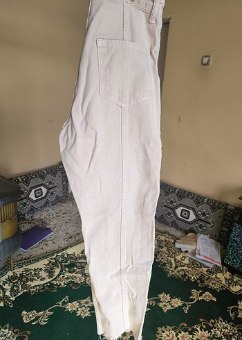 s Beden Bej Kadın Kot Pantolon Butonlu