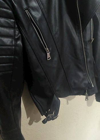 Trendyol & Milla Kadın Siyah Deri Biker Ceket
