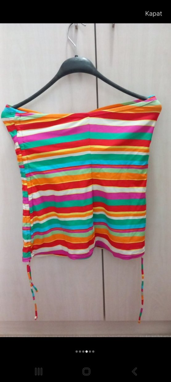 Renkli Askılı Mini Bohem Mayo Üstü - Görsel 4