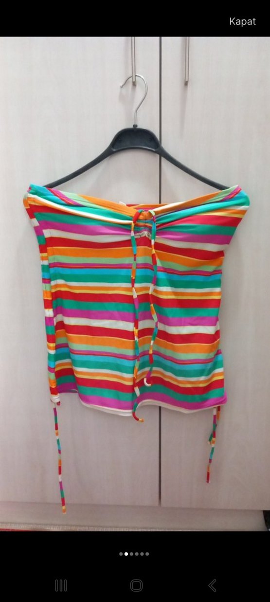 Renkli Askılı Mini Bohem Mayo Üstü - Görsel 2