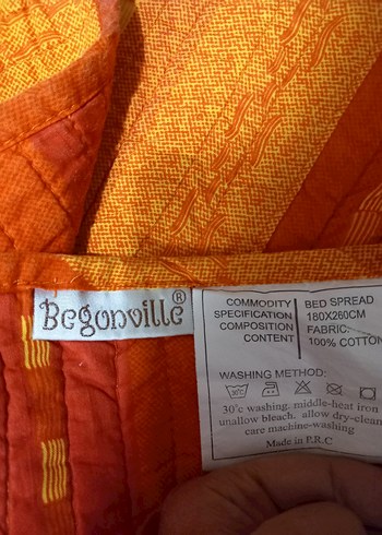BEGONVILE Çok Renkli Batik Desenli Yatak Örtüsü TEK KISILIK - Görsel 7