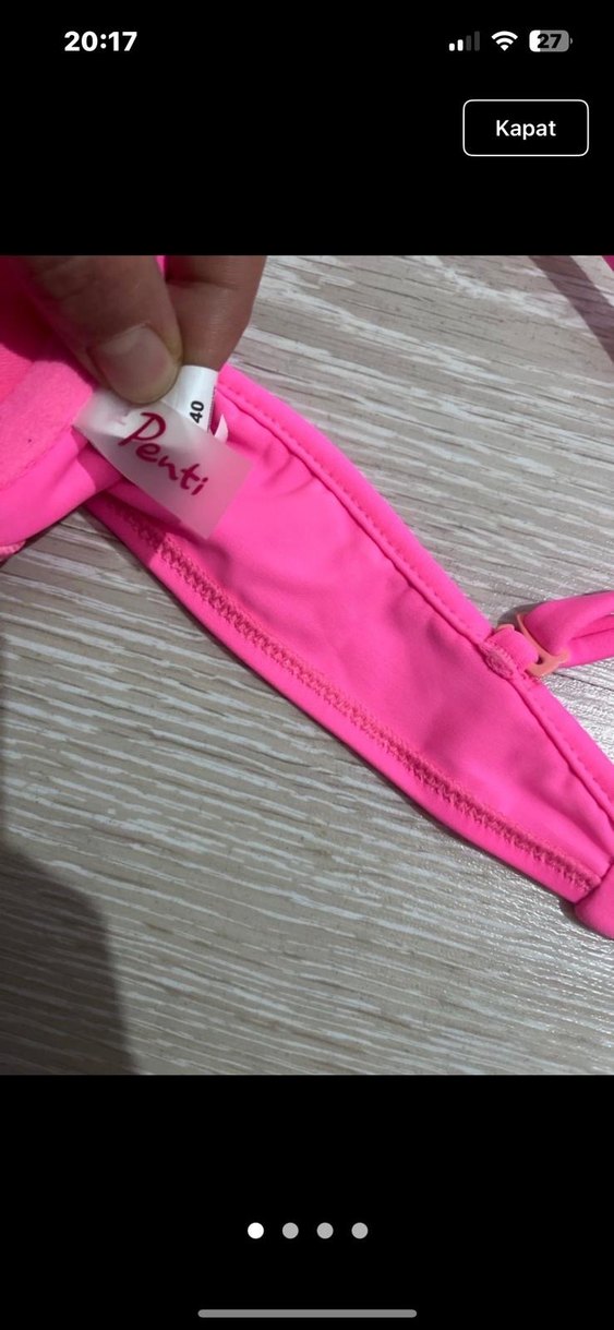 Pembe Fiyonk Detaylı Kadın Bikini Üstü - Görsel 2