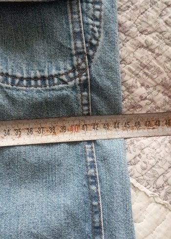 m Beden Düğmeli Kolsuz Mavi Denim Ceket
