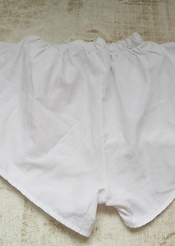 Beyaz Pamuklu Hamile Şortu - Görsel 2