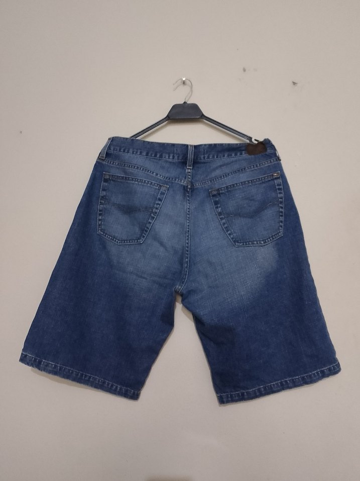 Mavi Kot Şort - Görsel 4