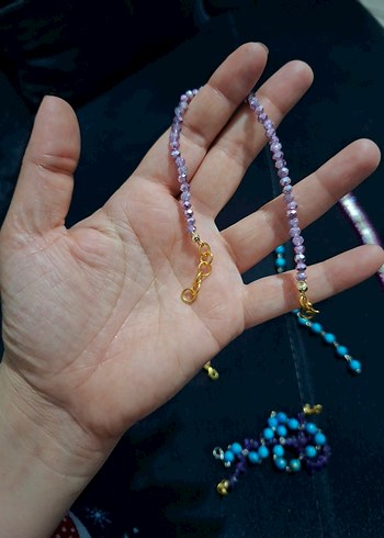 Mor Boncuklu Bohem Bileklik - Görsel 2