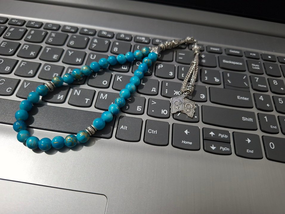 Erkekler için Turkuaz Renkli Bohem Tesbih - Görsel 2