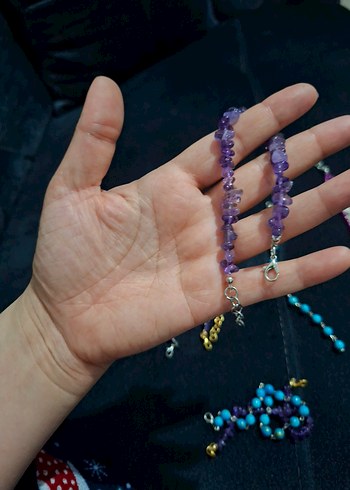 Mor Boncuklu Bohem Bileklik - Görsel 2